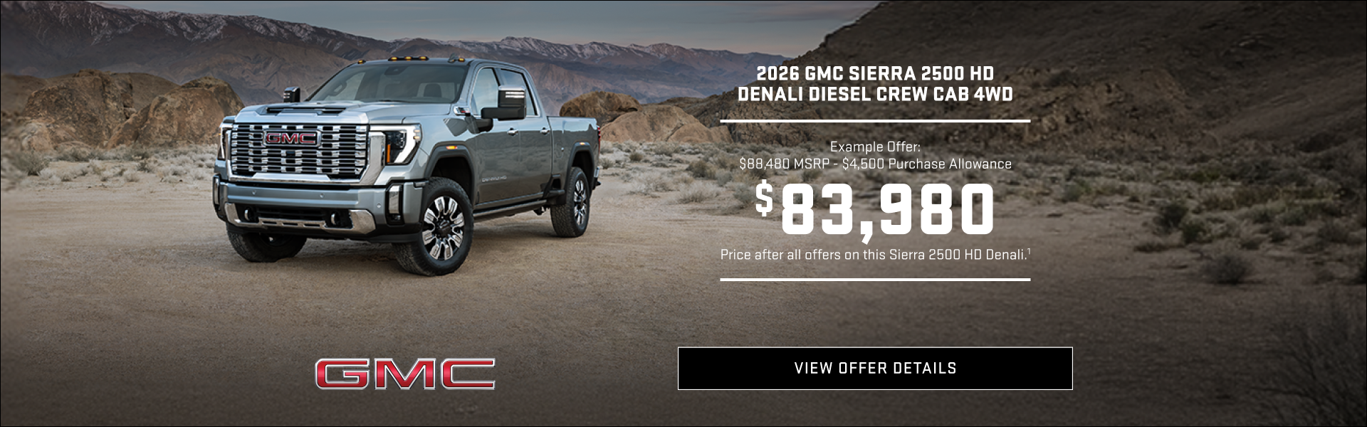 Example offer: 
$88,480 MSRP
$4,500 Purchase Allowance
$83,980 Price after all offers on this Sie...